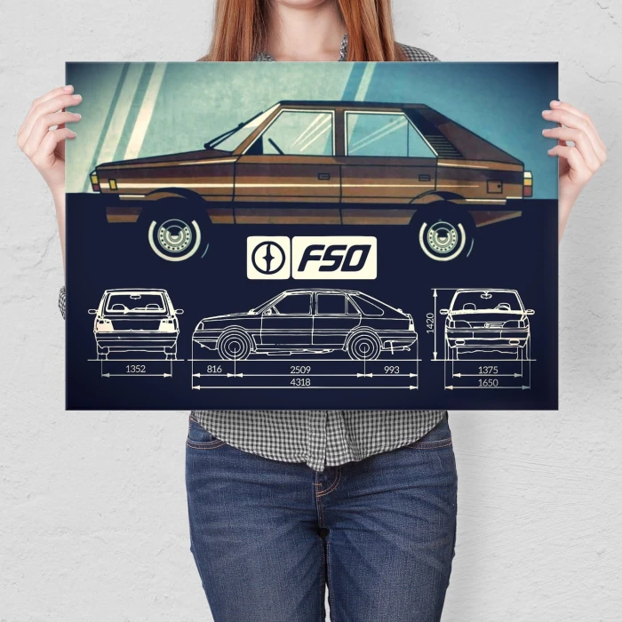 Plakat metalowy fso polonez Prezent