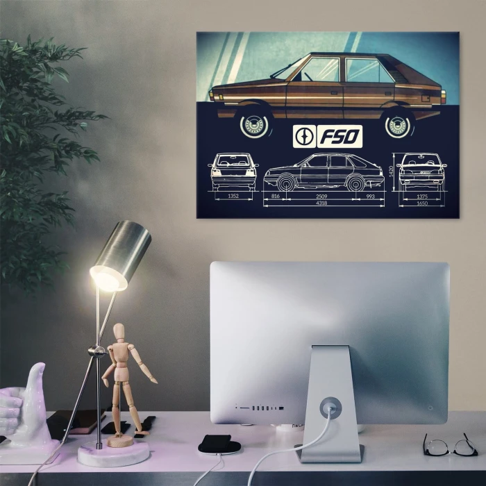 Plakat metalowy fso polonez Prezent