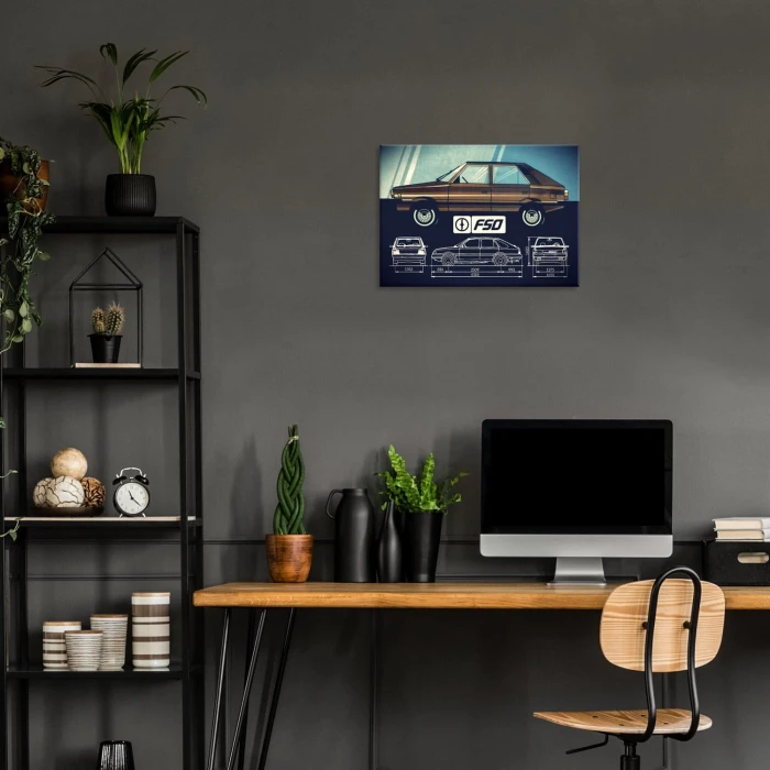 Plakat metalowy fso polonez Prezent