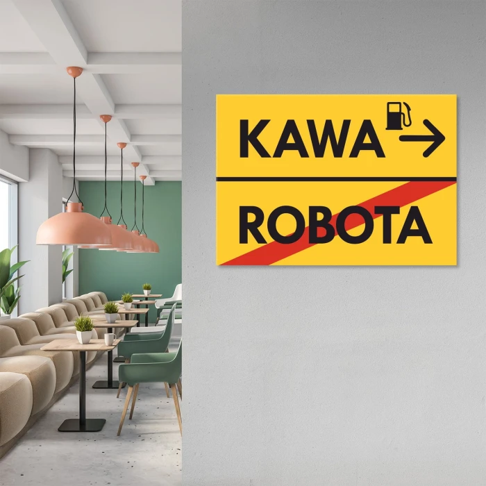 Plakat metalowy kawa robota Prezent