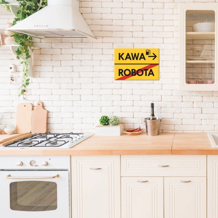 Plakat metalowy kawa robota Prezent