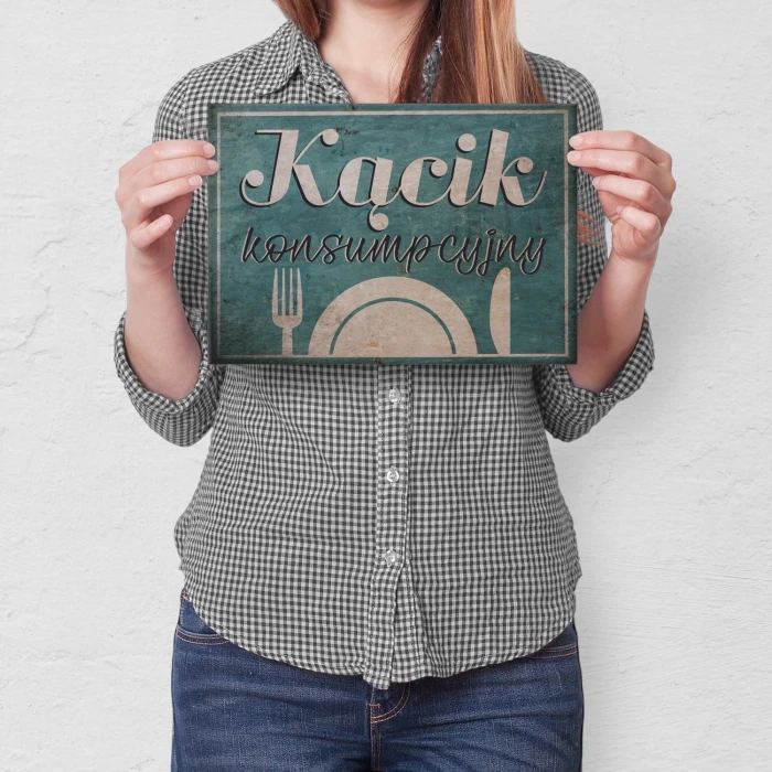 Plakat metalowy kącik konsumpcyjny Prezent
