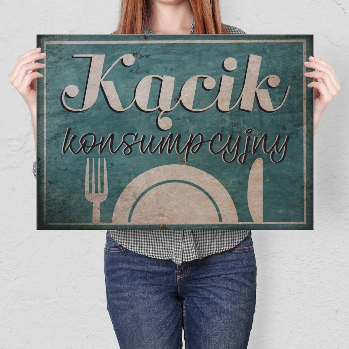 Plakat metalowy kącik konsumpcyjny Prezent