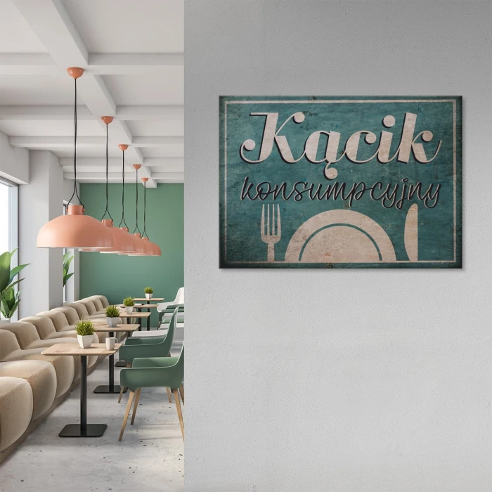 Plakat metalowy kącik konsumpcyjny Prezent