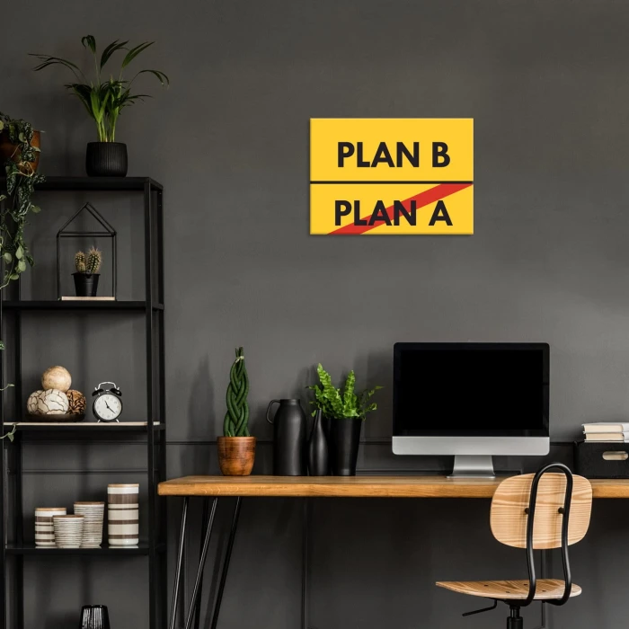 Plakat metalowy plan B Prezent