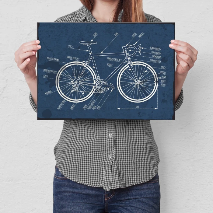 Plakat metalowy rower części Prezent