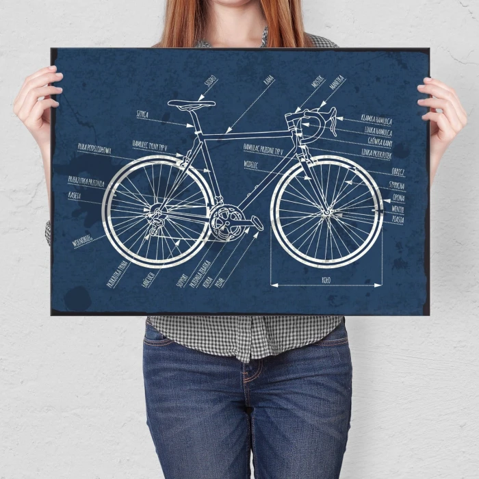 Plakat metalowy rower części Prezent