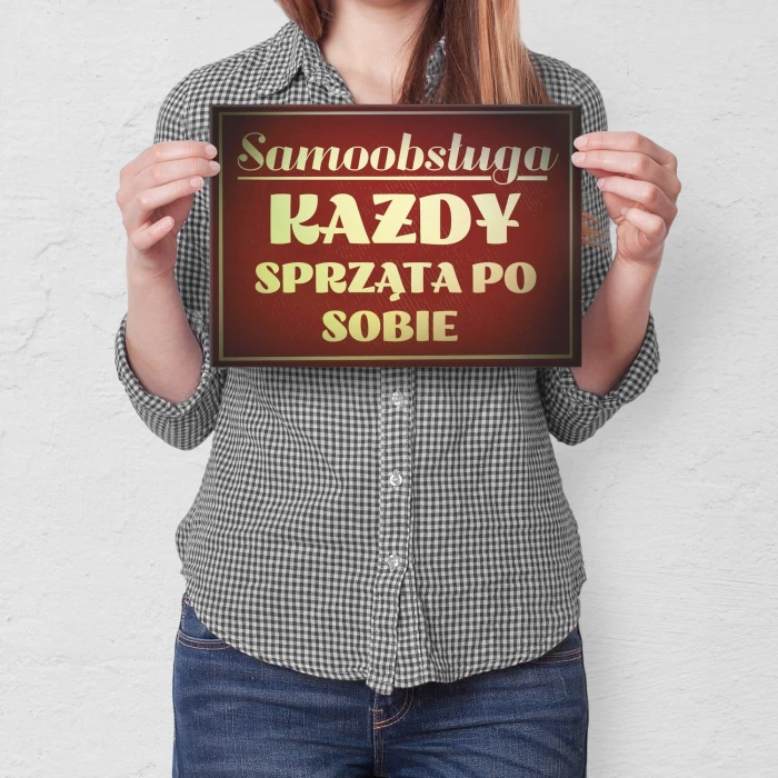 Plakat metalowy samoobsługa Prezent
