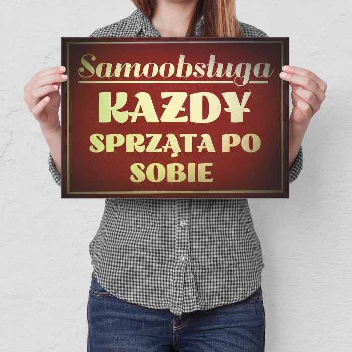 Plakat metalowy samoobsługa Prezent