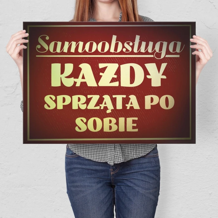Plakat metalowy samoobsługa Prezent