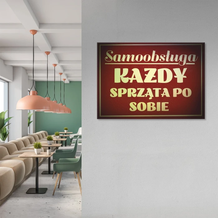 Plakat metalowy samoobsługa Prezent
