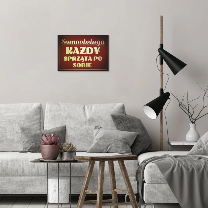 Plakat metalowy samoobsługa Prezent
