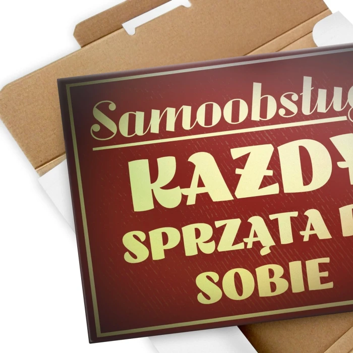 Plakat metalowy samoobsługa Prezent