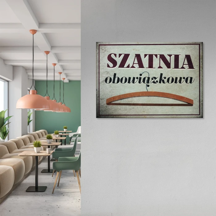 Plakat metalowy szatnia obowiązkowa Prezent