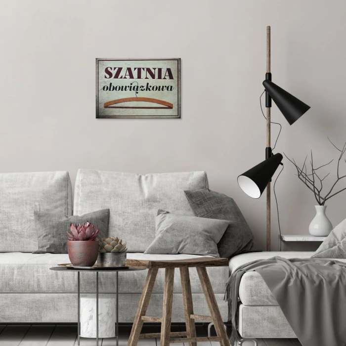 Plakat metalowy szatnia obowiązkowa Prezent