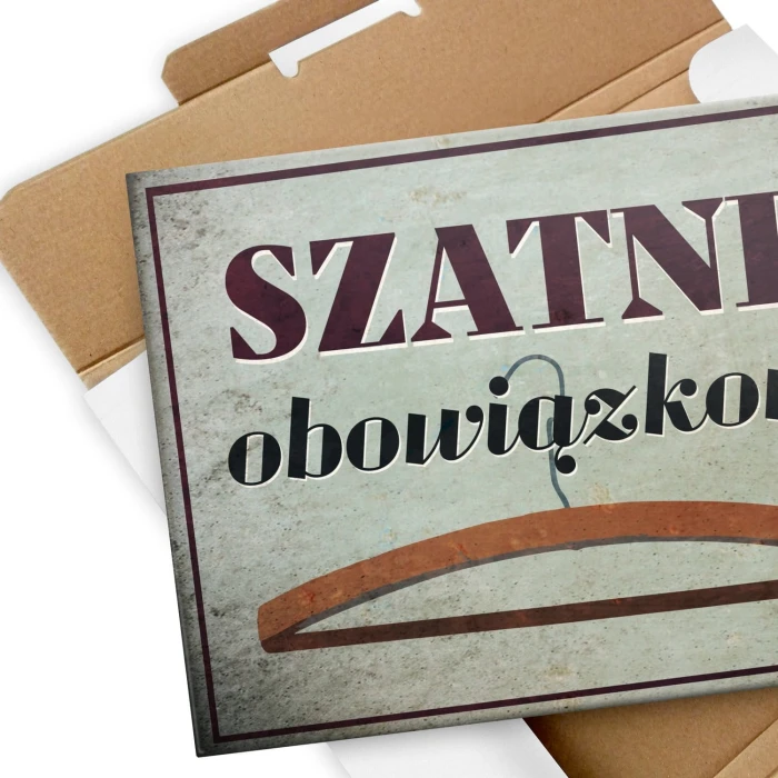 Plakat metalowy szatnia obowiązkowa Prezent