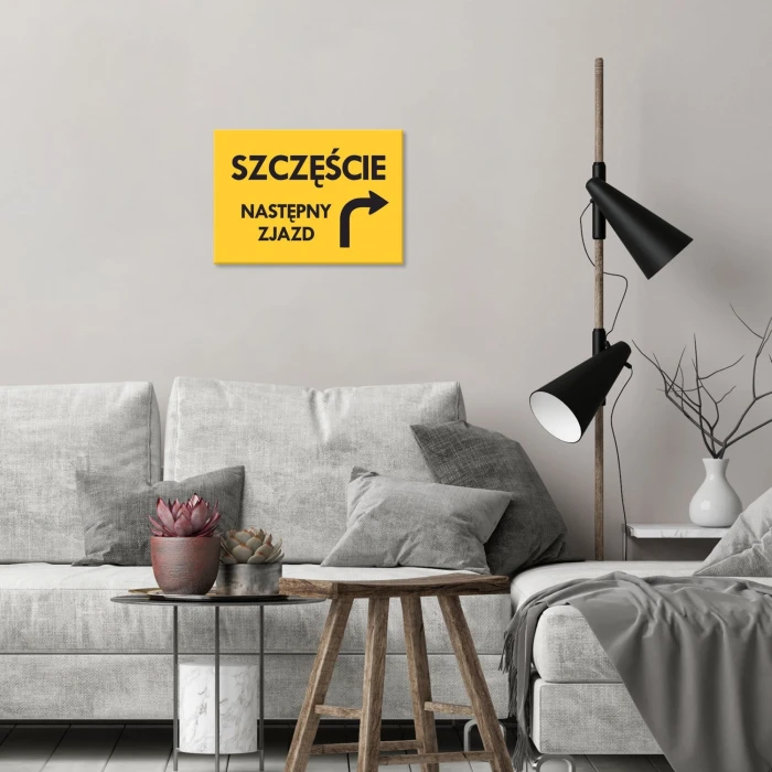 Plakat metalowy szczęście następny zjazd Prezent