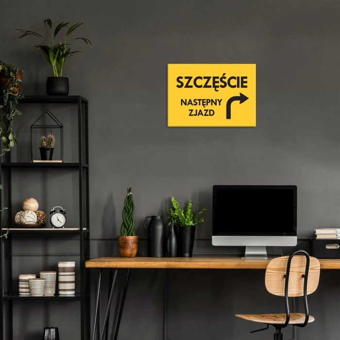 Plakat metalowy szczęście następny zjazd Prezent