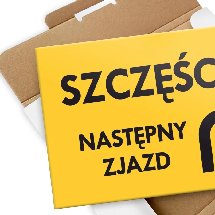 Plakat metalowy szczęście następny zjazd Prezent