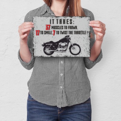 Plakat metalowy motorcycle takes Prezent
