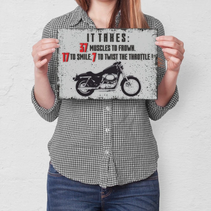 Plakat metalowy motorcycle takes Prezent