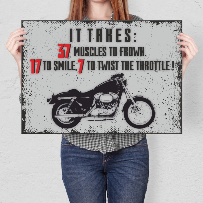 Plakat metalowy motorcycle takes Prezent