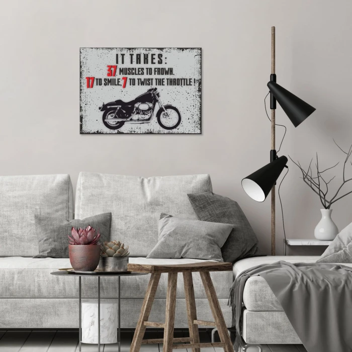 Plakat metalowy motorcycle takes Prezent