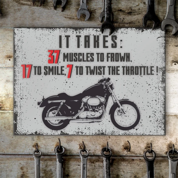 Plakat metalowy motorcycle takes Prezent