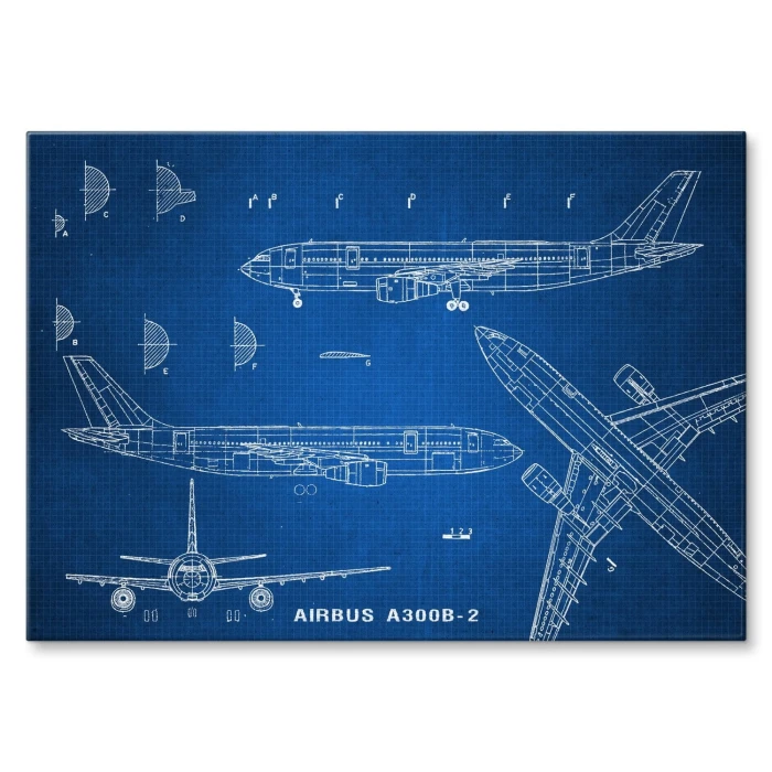 Plakat metalowy Samolot Airbus A300 Prezent