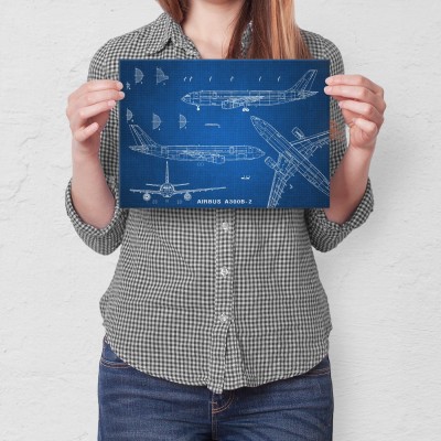 Plakat metalowy Samolot Airbus A300 Prezent