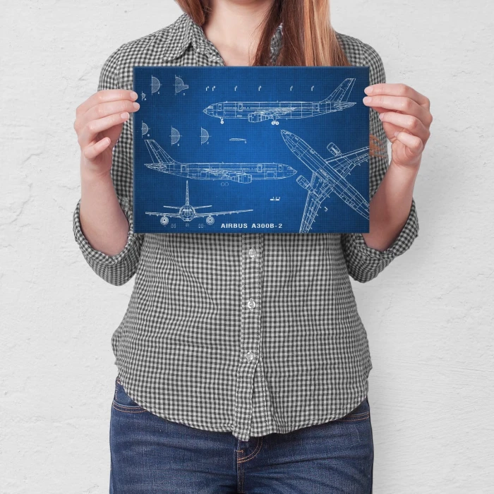 Plakat metalowy Samolot Airbus A300 Prezent