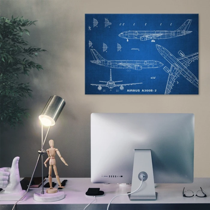 Plakat metalowy Samolot Airbus A300 Prezent