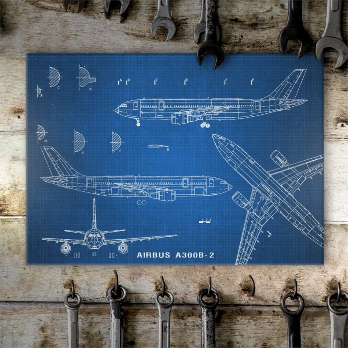 Plakat metalowy Samolot Airbus A300 Prezent