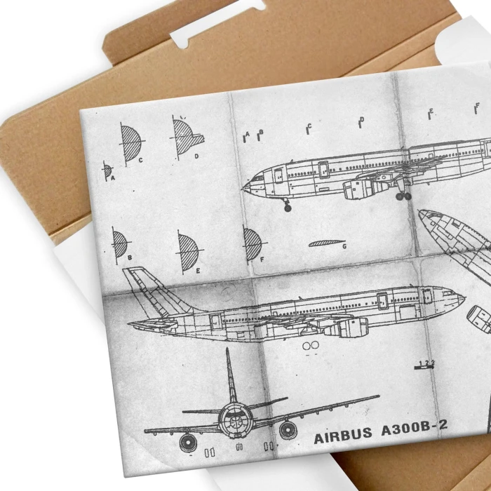 Plakat metalowy Samolot Airbus A300 Prezent