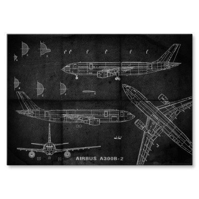 Plakat metalowy Samolot Airbus A300 Prezent