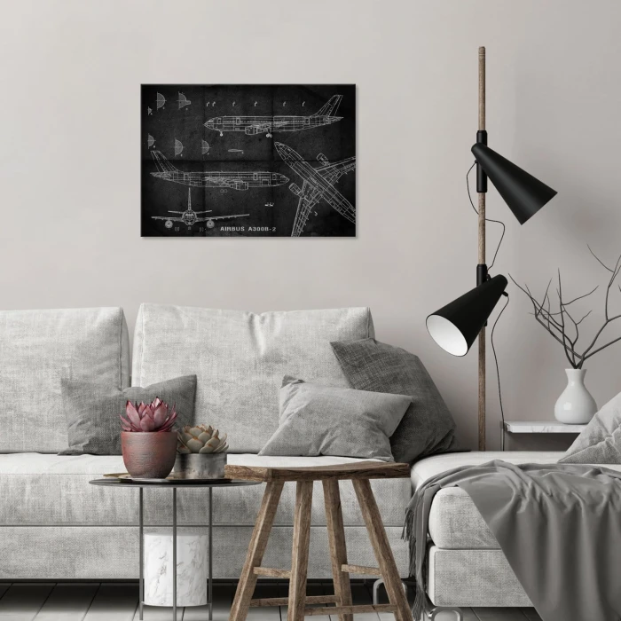 Plakat metalowy Samolot Airbus A300 Prezent