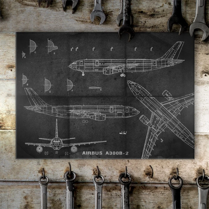 Plakat metalowy Samolot Airbus A300 Prezent