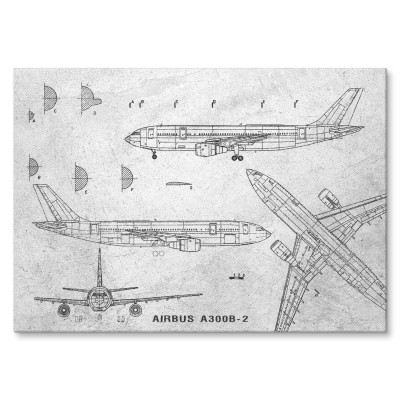 Plakat metalowy Samolot Airbus A300 Prezent