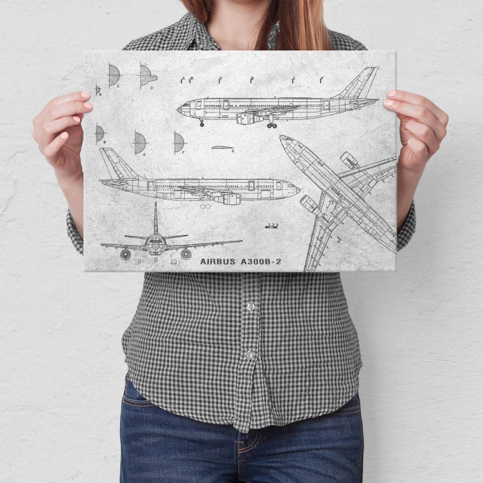 Plakat metalowy Samolot Airbus A300 Prezent