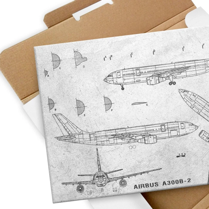 Plakat metalowy Samolot Airbus A300 Prezent