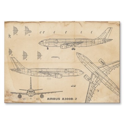 Plakat metalowy Samolot Airbus A300 Prezent