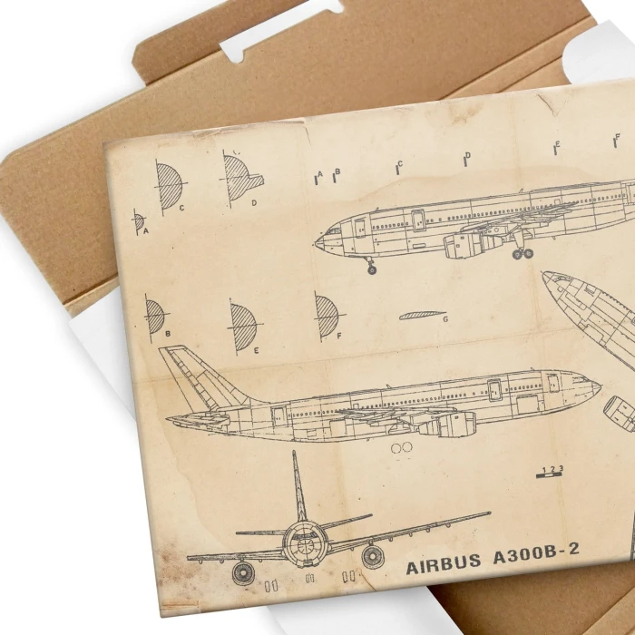 Plakat metalowy Samolot Airbus A300 Prezent