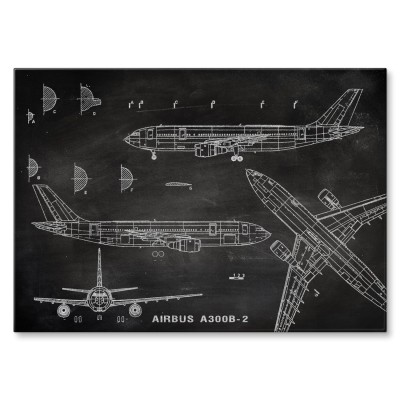 Plakat metalowy Samolot Airbus A300 Prezent