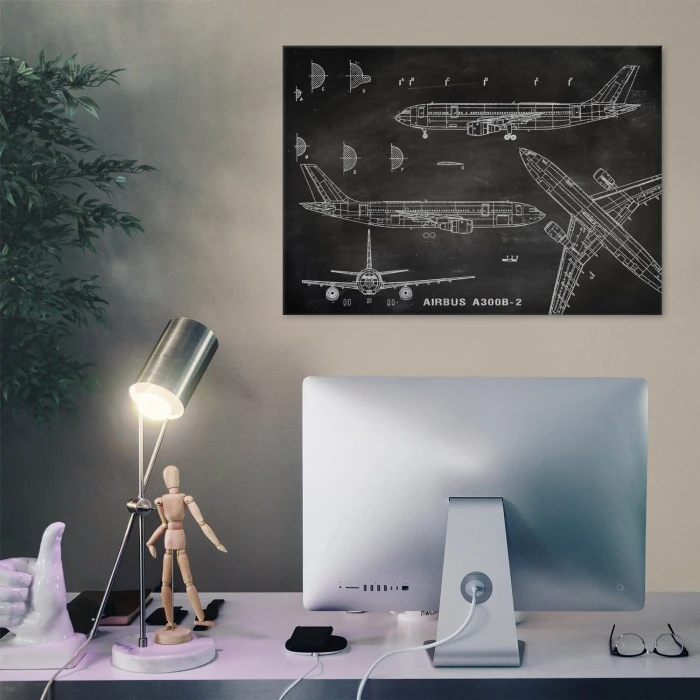 Plakat metalowy Samolot Airbus A300 Prezent