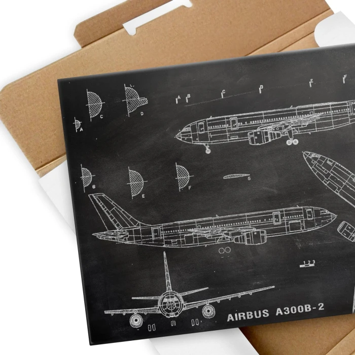 Plakat metalowy Samolot Airbus A300 Prezent