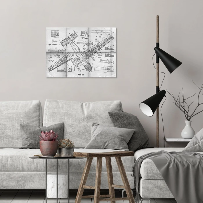 Plakat metalowy Samolot AN-28 Projekt Prezent