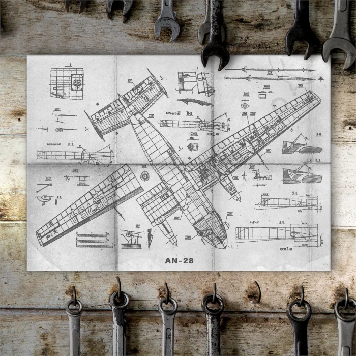 Plakat metalowy Samolot AN-28 Projekt Prezent