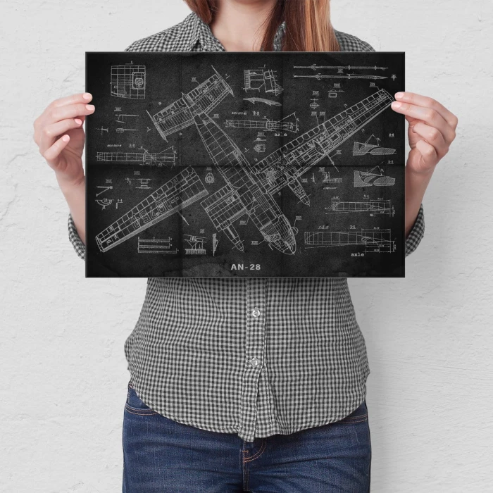 Plakat metalowy Samolot AN-28 Projekt Prezent