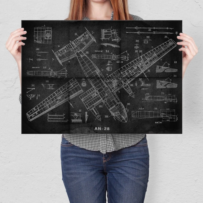 Plakat metalowy Samolot AN-28 Projekt Prezent
