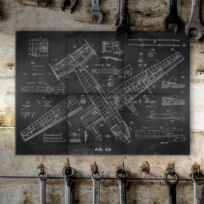 Plakat metalowy Samolot AN-28 Projekt Prezent